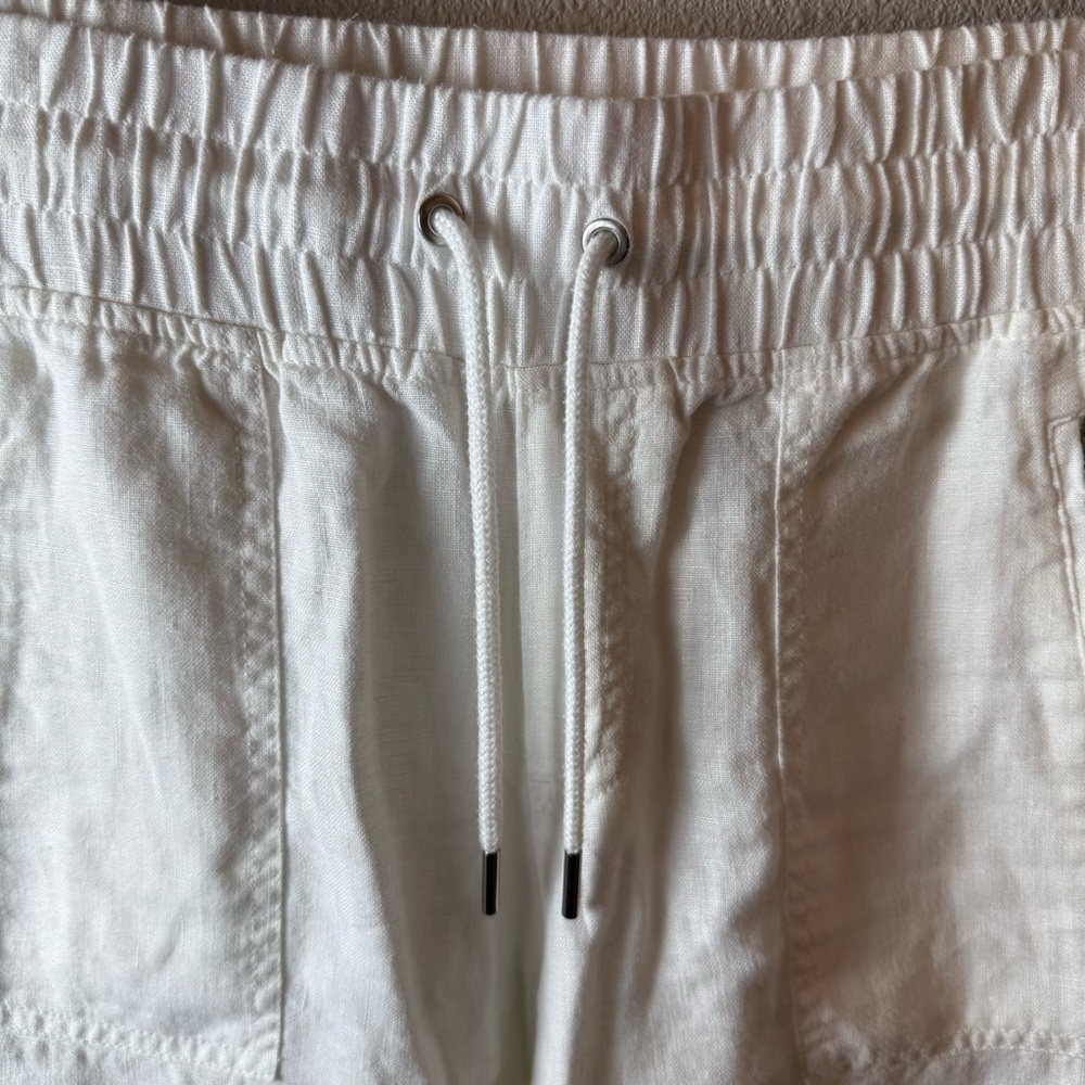 Athleta Cabo Linen Wide Leg Crop Pant White Casual Athleisure Active Women’s 6 - Picture 6 of 10